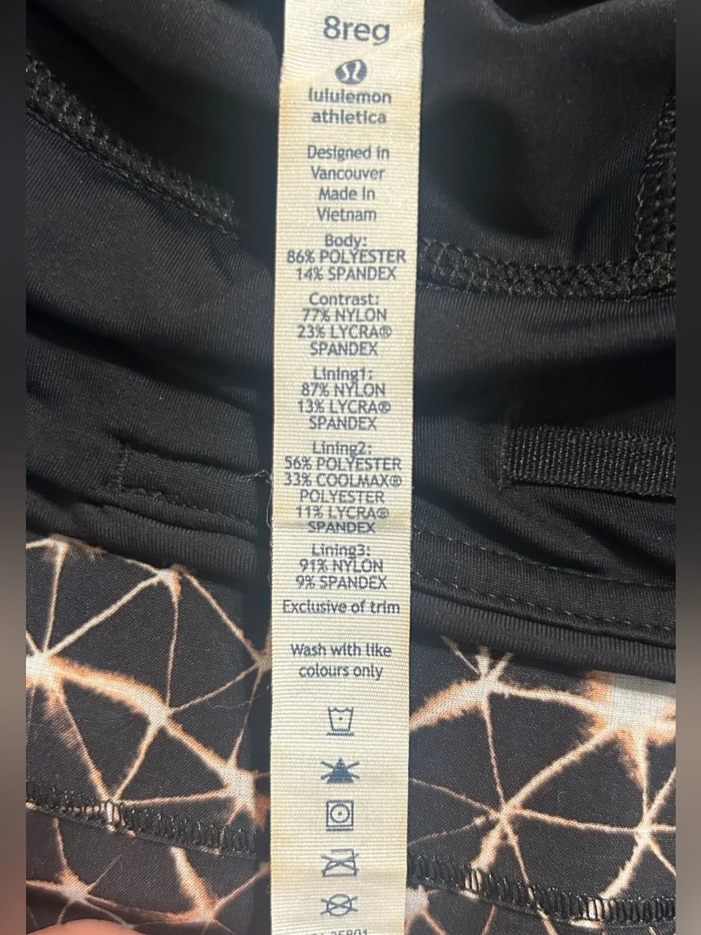 Lululemon Athletica Black Pace Rival Skirt  in the “Sugar Crush Multi Black